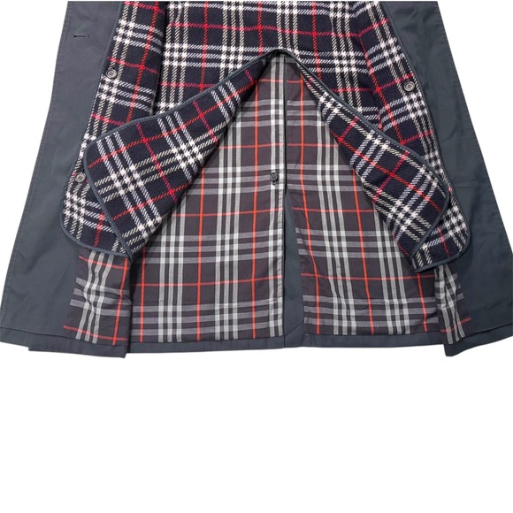 Burberry Classic Trench Coat Navy Blue Double Breasted Belted Women's - M/L - Picture 9 of 16